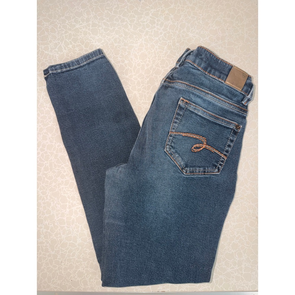 Justice Jeans Girls Size 10 Simply Low Skinny Jeans Dark Wash Blue Denim Stretch